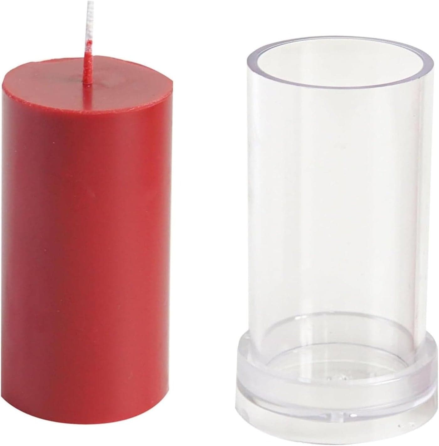 SOFTCREATO Cylindrical Pillar Candle Mold I Simple Flat Colum Acrylic Candlestick Wax Mould I for DIY Handmade Cake Dcor Aromatherapy Candles Making Home Wedding Dinner Party Decoration 5X10 CM