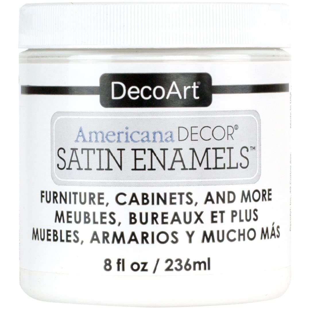Deco Art Americana Dcor Satin Enamels Bottle Paint Acrylic Pure White 7 x 7 x 8 cm 236 ml Pack of 1