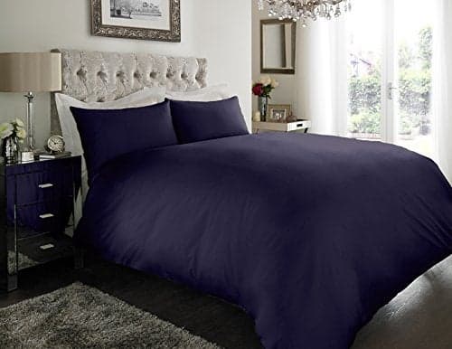 Sapphire Collection 100 Egyptian Cotton 200 Thread Count Duvet Cover With Pillow Case Bedding Set Single Navy