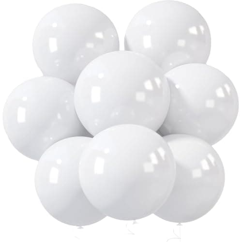LovesTown 15 PCS Pastel Party Balloons 18 Inch White Latex Balloons Garland Arch Kit for Birthday Baby Shower Graduation Engagement Anniversary Wedding Party Supplies