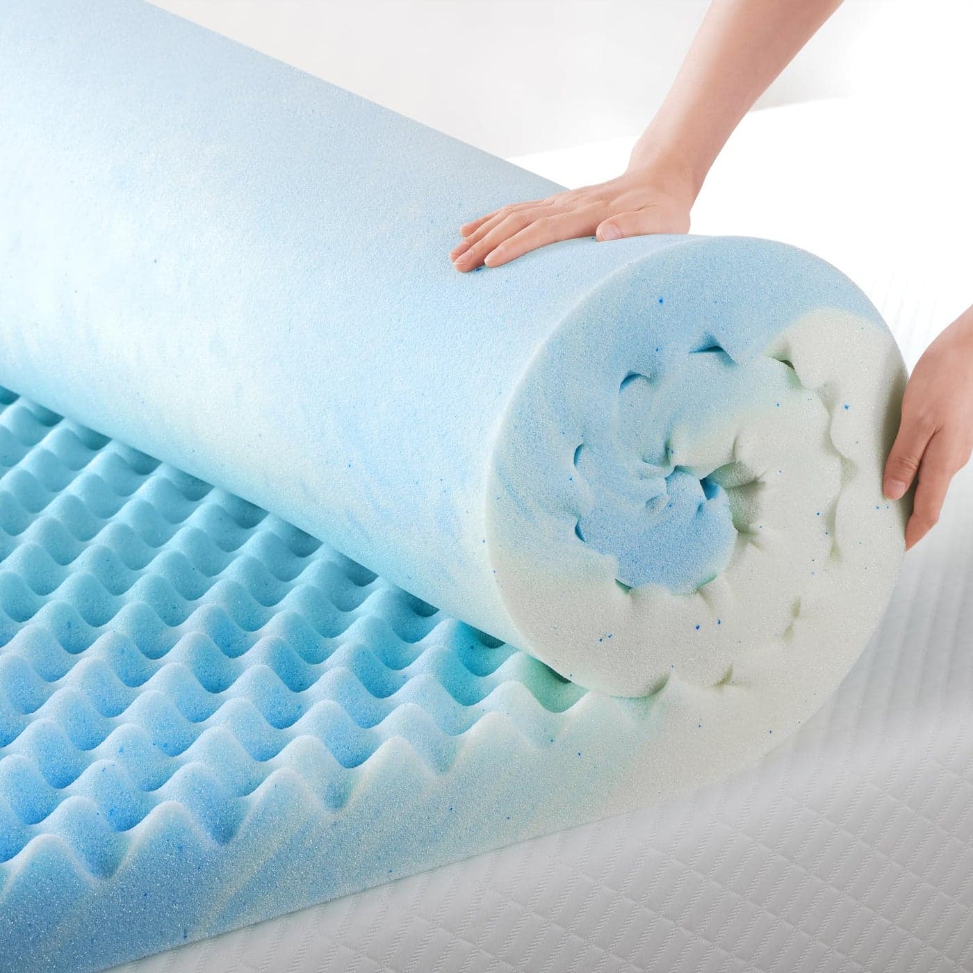 ZINUS 15 Inch Swirl Gel Cooling Memory Foam Mattress Topper Smaller More Convenient WonderBox Packaging Cooling Airflow Design CertiPURUS Certified Twin