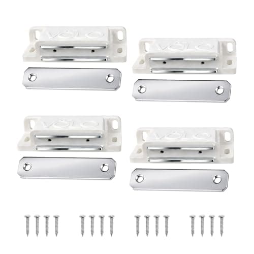 VOLO Pack of 4 PVC Magnetic Door Catcher – Cabinet and Cupboard Door Magnet for Wardrobe, Kitchen, Bathroom and Office Doors | White