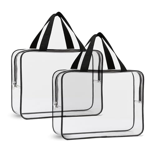 CRASOME Pack of 2 Transparent Clothes Storage Bags | Saree Covers with zip | Wardrobe Organizer with Zipper | Clear Storage for Clothes, Blankets, Bedsheets, Lehenga, Toys & Documents (TS-STB-PACK-2)
