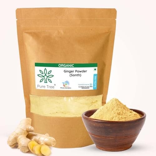 Pure Tree Certified Organic Adrak Powder | 250 g | Sonti Dry Sonth Powder - Saunth | Allam Powder Ginger Powder For Cooking | Gluten Free Sukku Podi