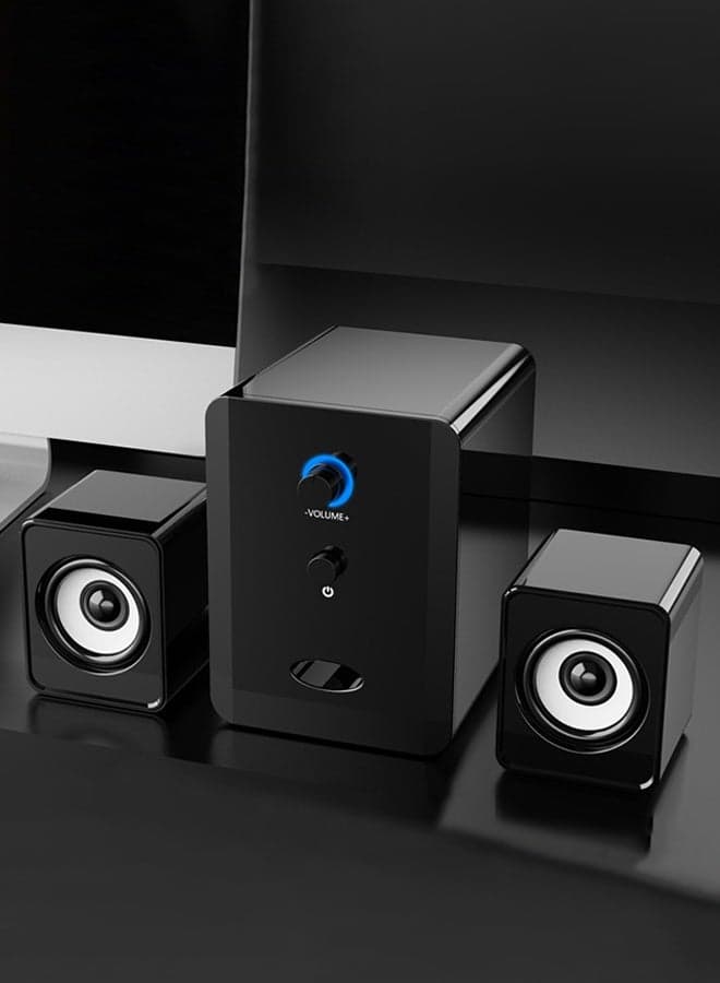 Computer speaker, home desktop Bluetooth speaker three piece set, USB power supply, with 3.5mm audio interface, suitable for laptops, tablets, smart TVs, mobile phones