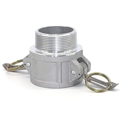 Quafwia 2 pcs Aluminum cam lock fittings (2" Part B) cam groove hose fitting camlock fittings, Male Adapter Female NPT Thread camlock fitting (2'')
