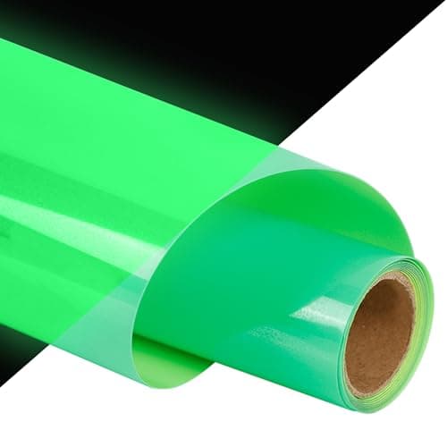 guangyintong Glow in The Dark Heat Transfer Vinyl Rolls 12 x 5ft Luminous Fruit Green Iron on Vinyl for TShirts PU Elastic HTV Vinyl for All Cutter Machine Easy to Cut Weed