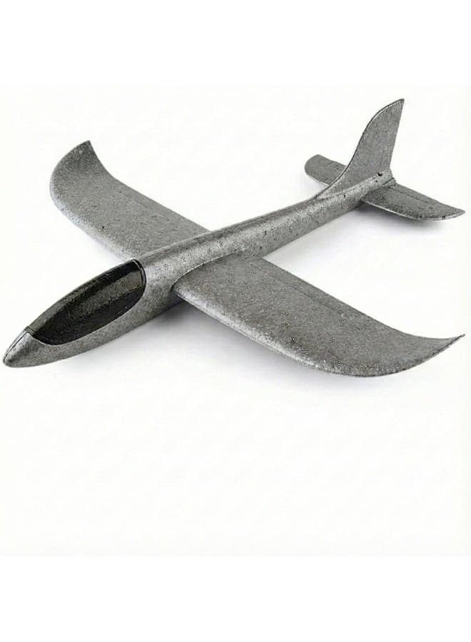 Large Foam Hand Throw Airplane Toy – Manual Launch Glider Plane for Kids | Lightweight EPP Outdoor Flying Aircraft Model | Break-Resistant Aerobatic Sports Toy | Birthday Party Favor & Garden Game Gift for Boys & Girls | Grey