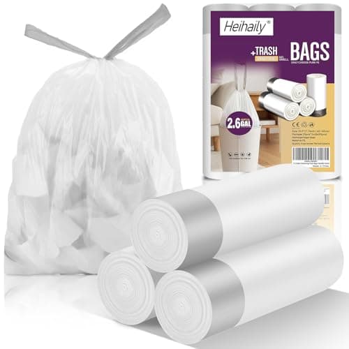 26Gallon Trash Bags Heavy Duty Heihaily Drawstring Kitchen Garbage Bags for OfficeBathroom LeakProof Design Odor Control Technology Small Plastic Bags Clear60 Count