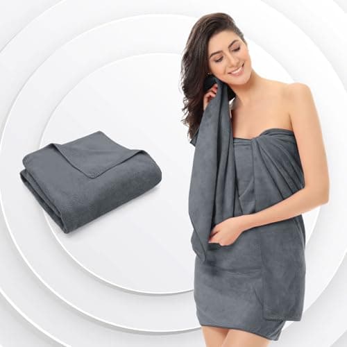 Sassoon Venir Microfiber 1 Piece Women Bath Towel 450 GSM (60x120cm, Stormdust Color) Ultra Soft Material, Towel for Daily use