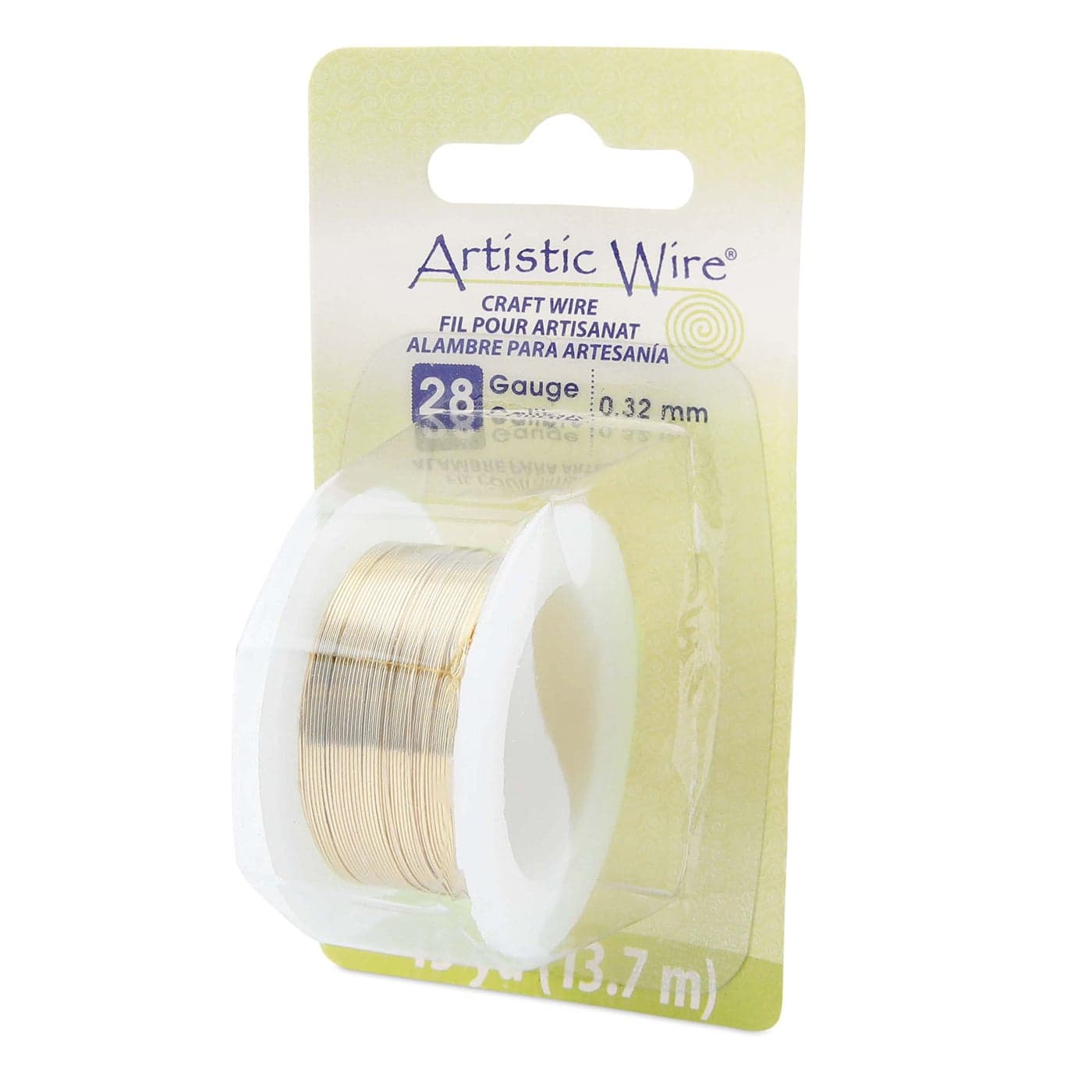 Artistic Wire 28 Gauge Tarnish Resistant Brass Craft Jewelry Wrapping Wire, Gold Color, 15 yd