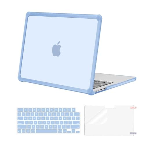 MOSISO Compatible with MacBook Air 13 inch Case M5 2026 M4 2025 M3 M2 20242022 A3449 A3240 A3113 A26813 in 1 Kit CrackResistant Heavy Duty Protective Plastic Hard Case with TPU Bumper Air Blue