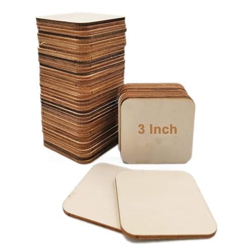 SWAGSTATION Wood Blank Cutouts |MDF Board for Art and Craft |Decoupage Art| Mandala Art| Resin Art |Fluid Art|Lippan Art Square Costers Blank 3 Inch 100 Pcs
