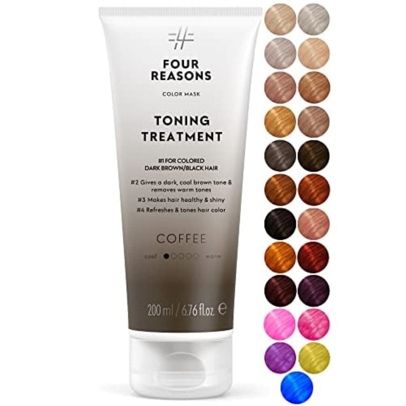 Four Reasons Color Mask Coffee 27 Colors Toning Treatment Color Depositing Conditioner Tone Enhance ColorTreated Hair Semi Permanent Hair Dye Vegan and CrueltyFree 676 fl oz