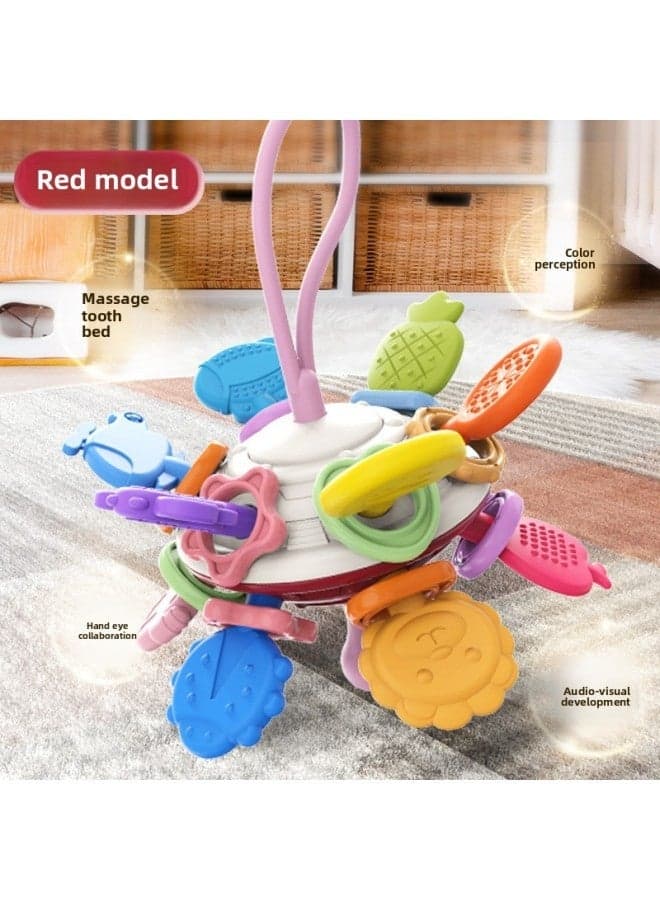 Baby Fun UFO Lala Music Toy for Early Education | Sensory Baby Can Bite | Soft Glue Toy with Sound | Color: UFO Red | Best Gift for Toddlers | E-commerce Box