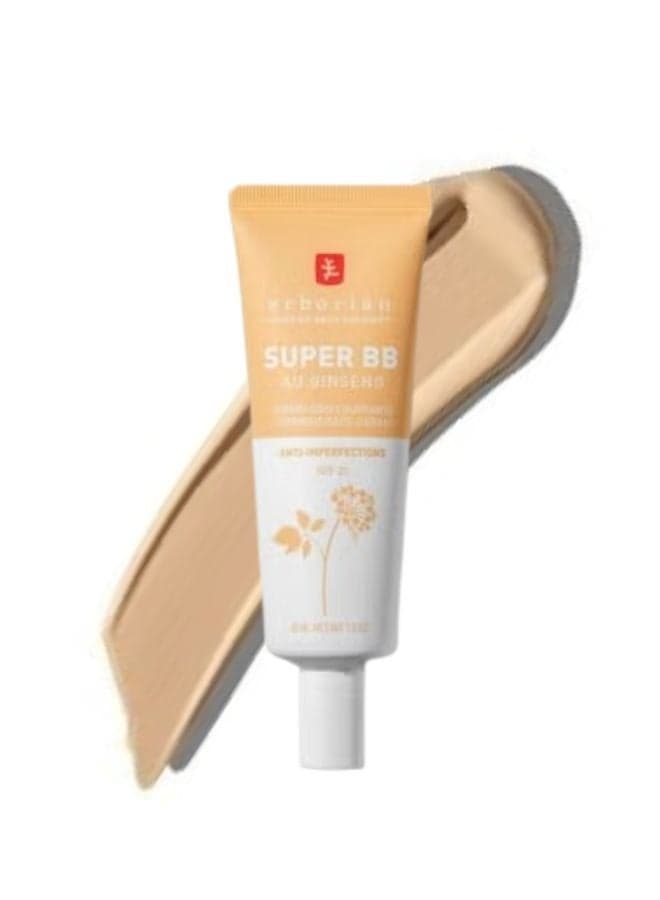 ERBORIAN Super BB Cream Au Ginseng, Nude - High Coverage, Radiant Look, 40ml