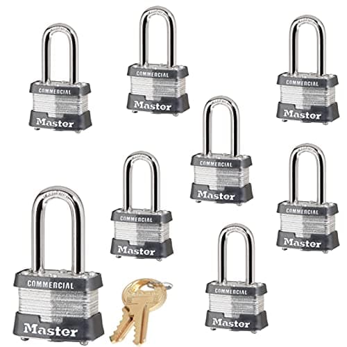 Master Lock 8 Keyed Alike Locks w 16 Keys 3NKALF8 wBumpStop Technologiy