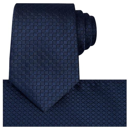 KissTies Navy Blue Tie Mens Necktie Marine Ties + Pocket Square