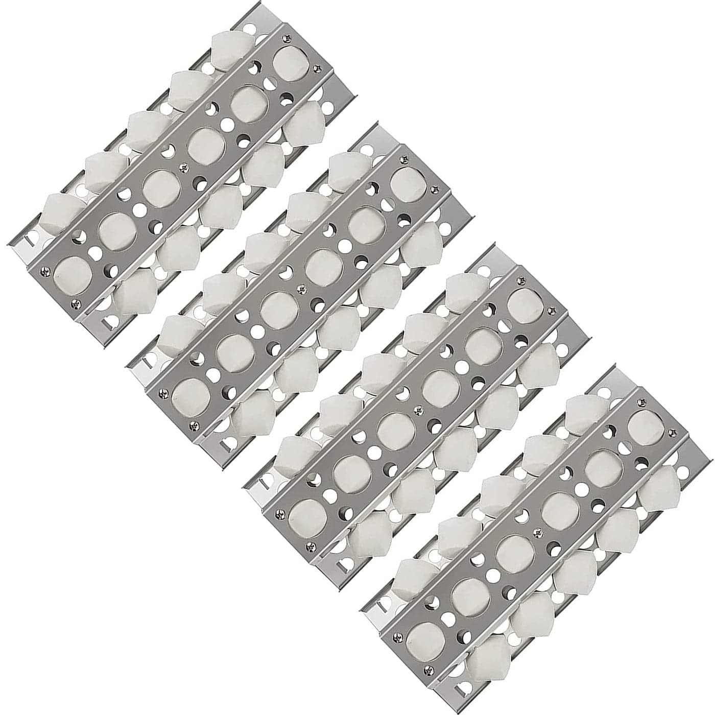 SafBbcue 4 Pack Stainless Steel Heat Plate Shield Burner Cover Flavorizer Bar Replacement for Brinkmann 8101750S Turbo Elite CG5TDBRN CG5TDN XG3TDN XG4TDN 7200057 Classic CG3TCN Grills