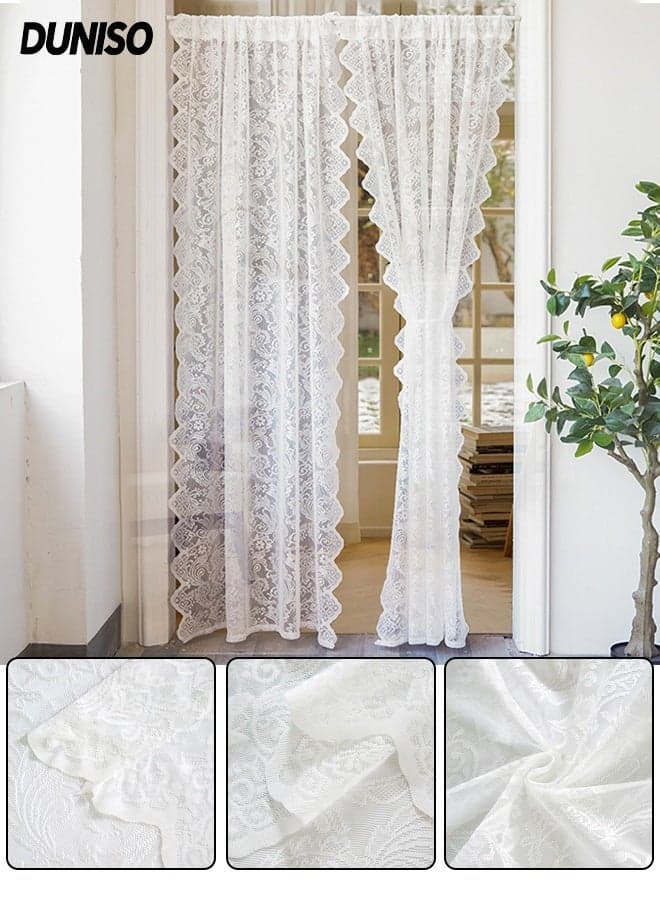 2 Pieces of Sheer Curtains, Boho Style, Lightweight, Breathable, Suitable for Living Rooms, Bedrooms, Study Rooms, Dining Rooms
