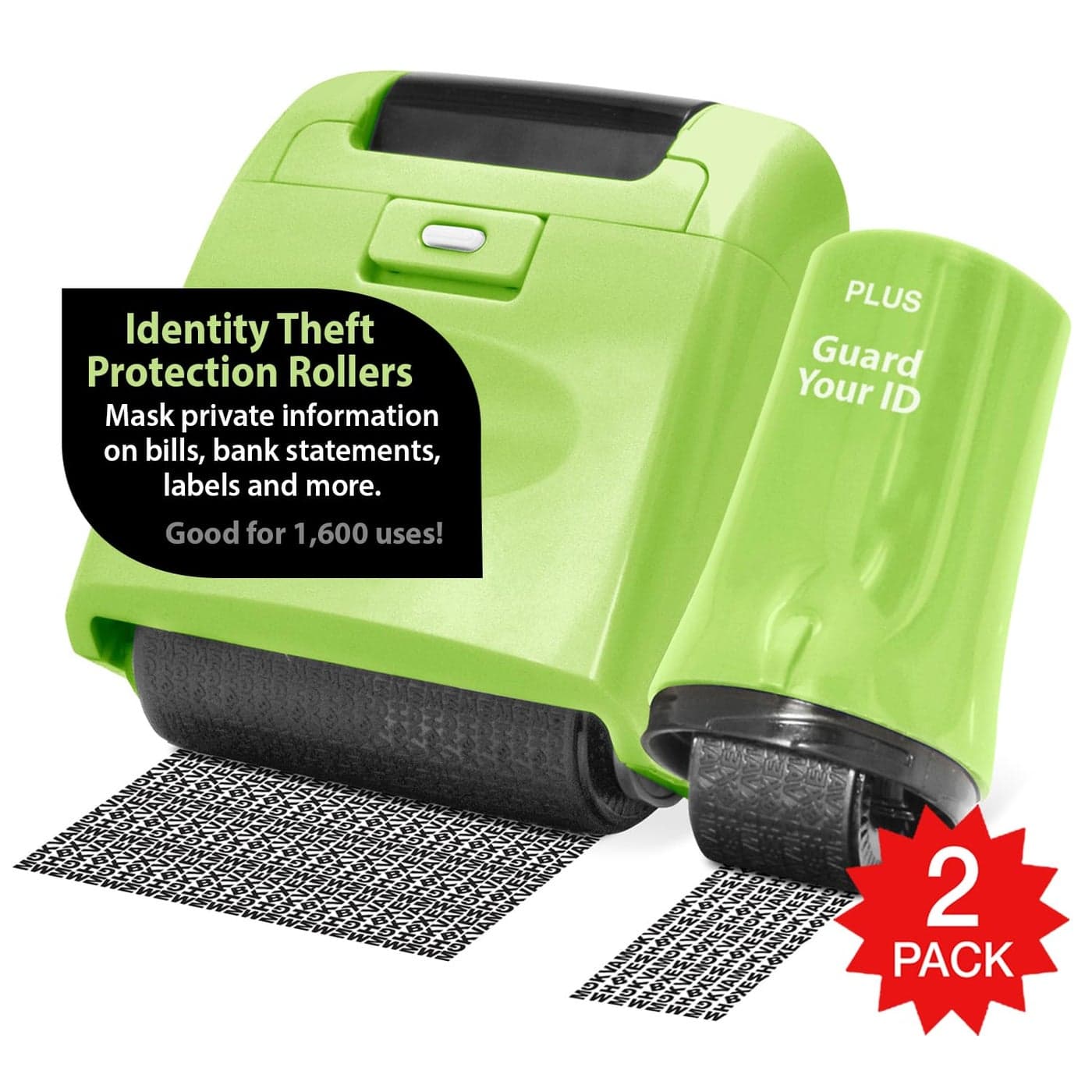Identity Theft Prevention Security Stamp Wide Roller Security Stamp Kits Green