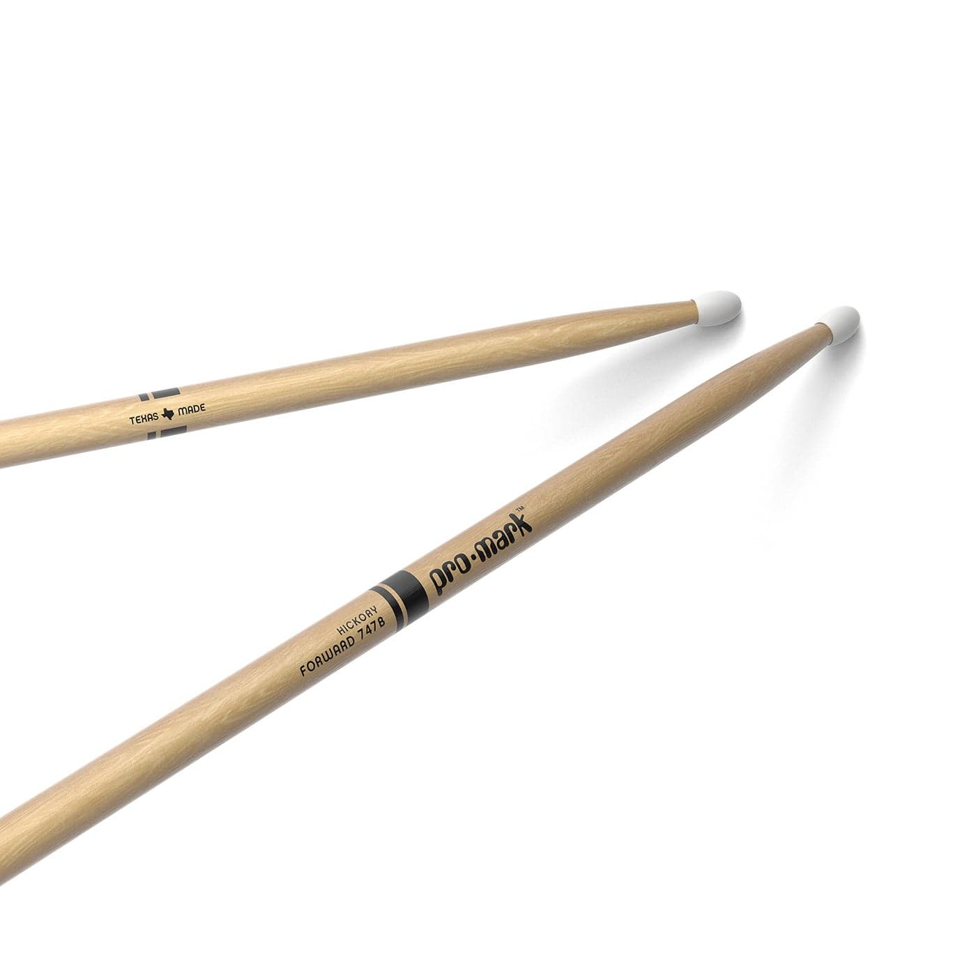 ProMark Drum Sticks - Classic Forward 747B Drumsticks - Drum Sticks Set - Oval Nylon Tip - Hickory Drum Sticks - Consistent Weight and Pitch - 1 Pair