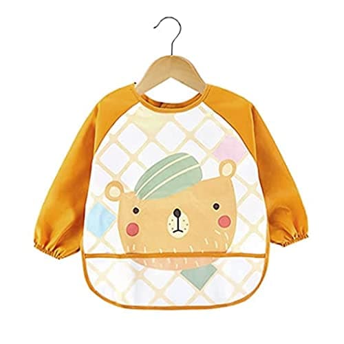 SNOWIE SOFT® Sleeved Bib Baby Bib with Pocket, Toddler Bib, Smock, Washable and Lightweight Waterproof Fabric, Fits Bibs for Baby 6 Months+