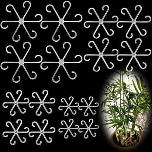 Virmoek 16pcs Upgraded Plant Stem Support, Transparent Plant Support for Indoor Plants, 4 Sizes Climbing Houseplant Stem Holders, Reusable Plant Stabilizer, Indoor Plants Accessories