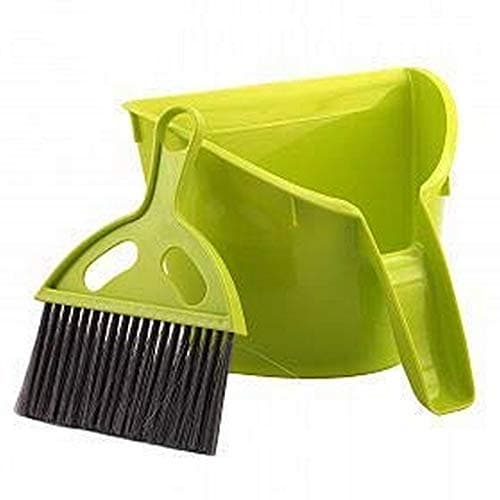 Shivu Fashion Plastic Mini Table Shovel with BrushMultipurpose Mini Dustpan Supdi with Brush Broom Set for Cleaning Laptops Green Shivu89