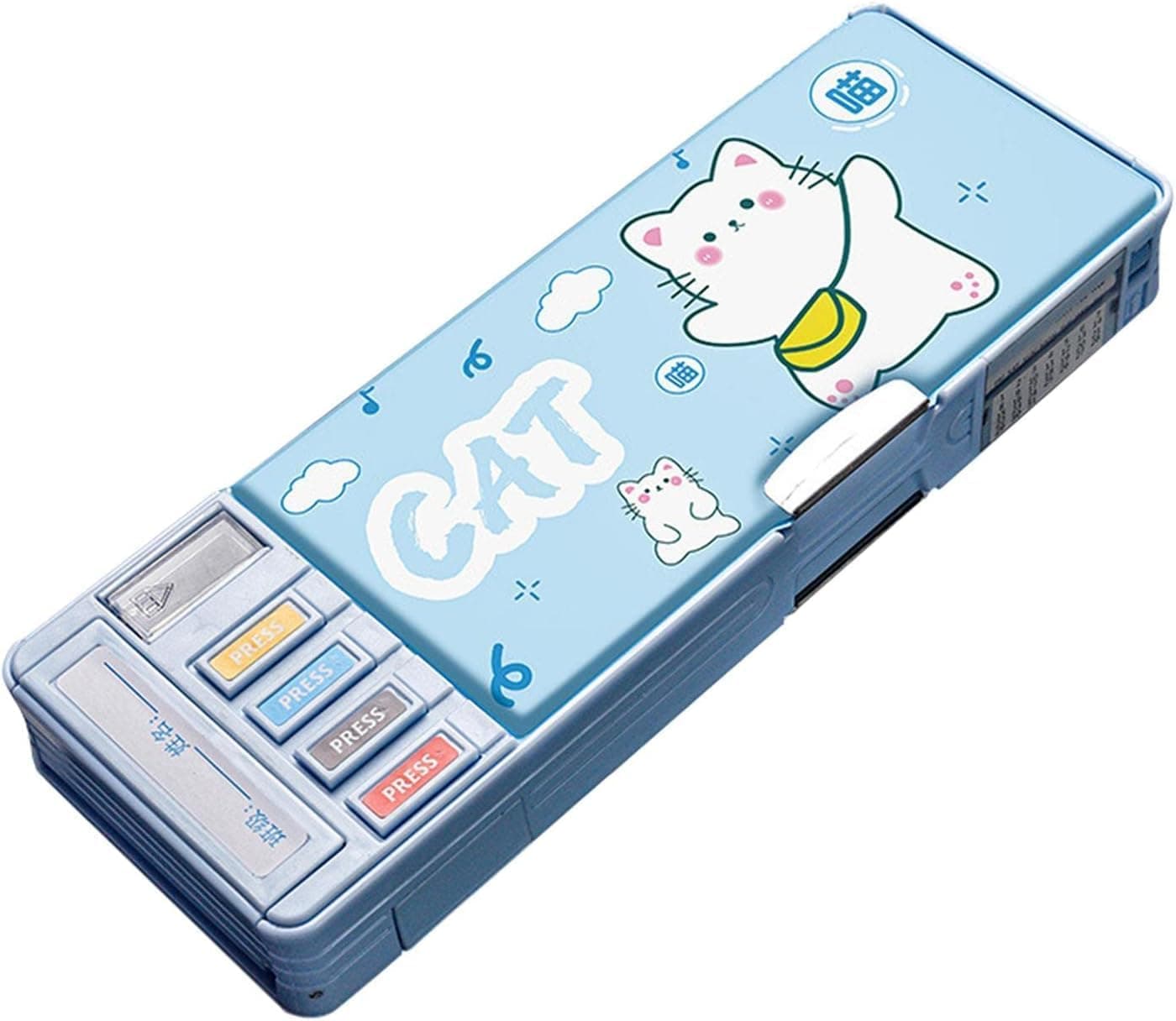 Onpalm Enterprise Compass Box Multifunctional Cute School Pencil Box for Girls, Cat Compas for Boys, Magnetic Pencil Box, Aesthetic Stationary Items for Kids, Best Gifts (Cat Compass)