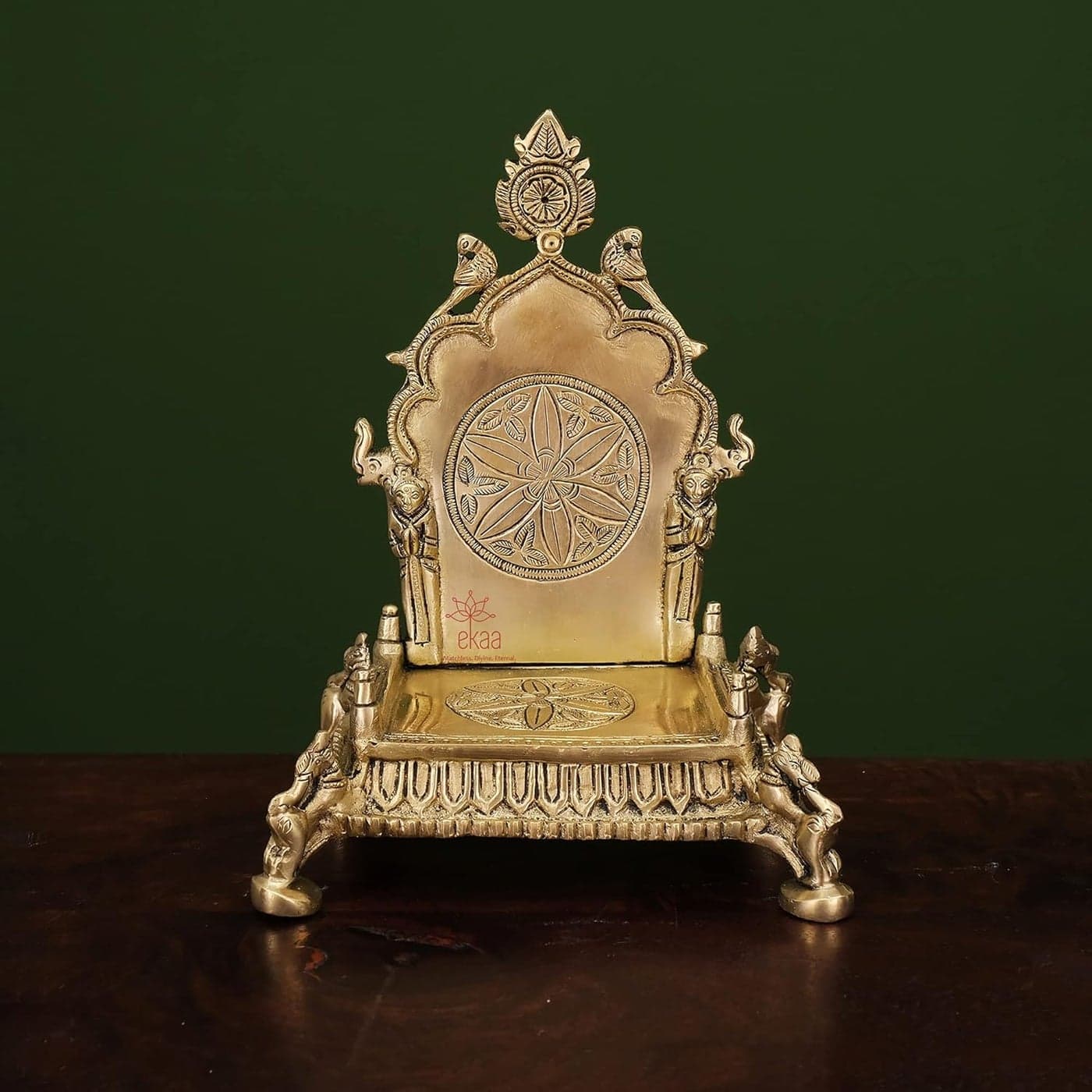 Ekaa Handicrafts Brass Sinhasan for God Idols L5in W4in H 8in Show Piece for Home Office Living Room Temple
