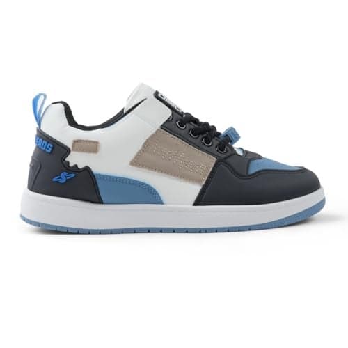 SOLETHREADS Mosaic Sneakers for Men | Stylish & Fashionable| Comfortable|Walking Shoes| Lightweight Flexible| Skid-Resistant| Everyday |Casual Shoes for Men|Black/Blue|UK 8