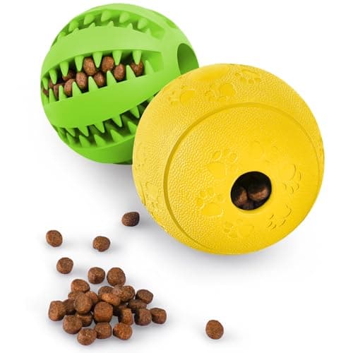 Dog Puzzle Toy 2 Pack, HIPPIH Interactive Dog Toys for Treat Dispensing, Durable Puppy Toys for Teething Small Dogs, Dog Treat Ball for Teeth / Slow Feeder/ IQ Training/ Playing