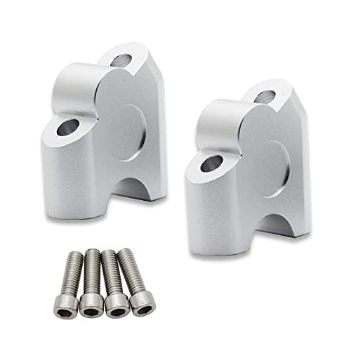 RCRBT 7/8" Handlebar Risers, Motorcycle Handle Bar Riser Clamp Back Move Mount Adapter Accessory Kit for DL650 V-Strom DL 650 DL1000 (Color: Silver)
