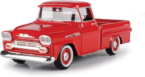 Motor Max 124 WB American Classics 1958 Chevrolet Apache Fleet Side Pickup Diecast Truck RED