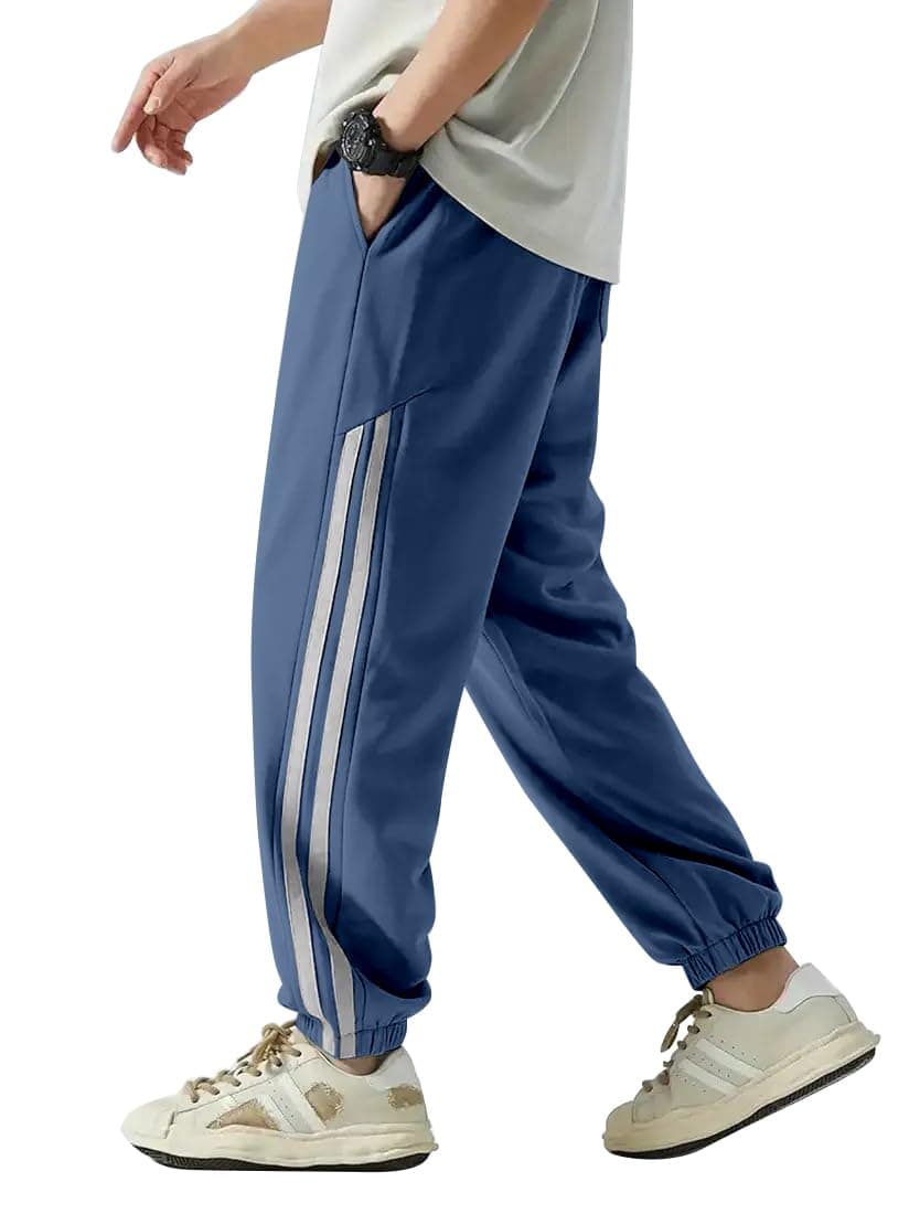 Mehrang Men High Rise Loose Fit Track Pant || Joggers for Running || Lower Activewear Cargo Pant (Alpha, XL, Regular, Navy Blue)