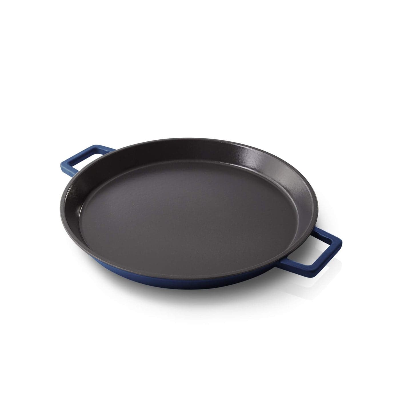 Zakarian by Dash 13 Inch Nonstick Cast Iron Dual Handle Pan Titanium Ceramic Coated Frying Pan Blue