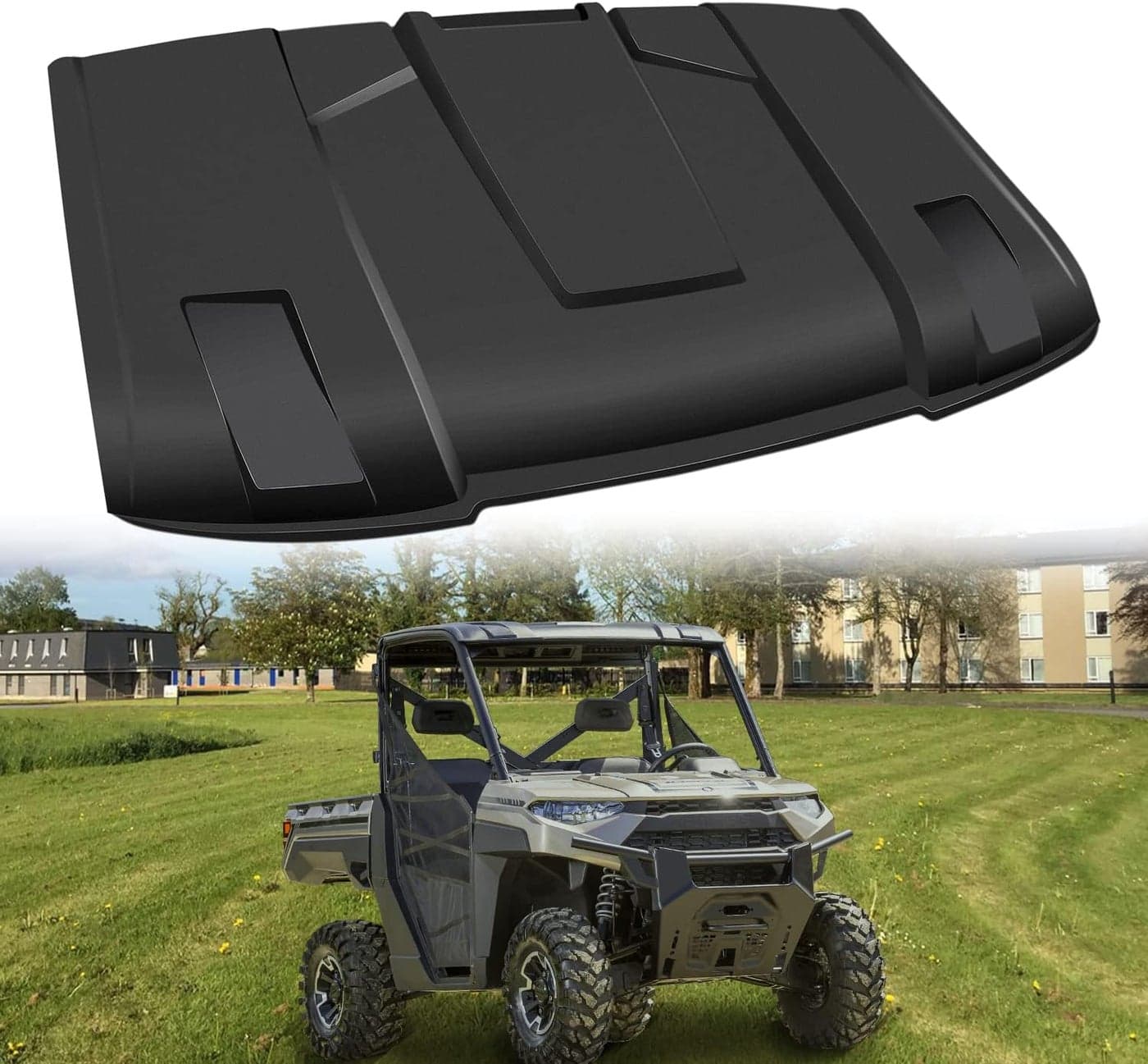 CUSAUTV 2-Piece Hard Top Roof Cover for Polaris Ranger 1000 900 XP 3 Seater (2013-2021)