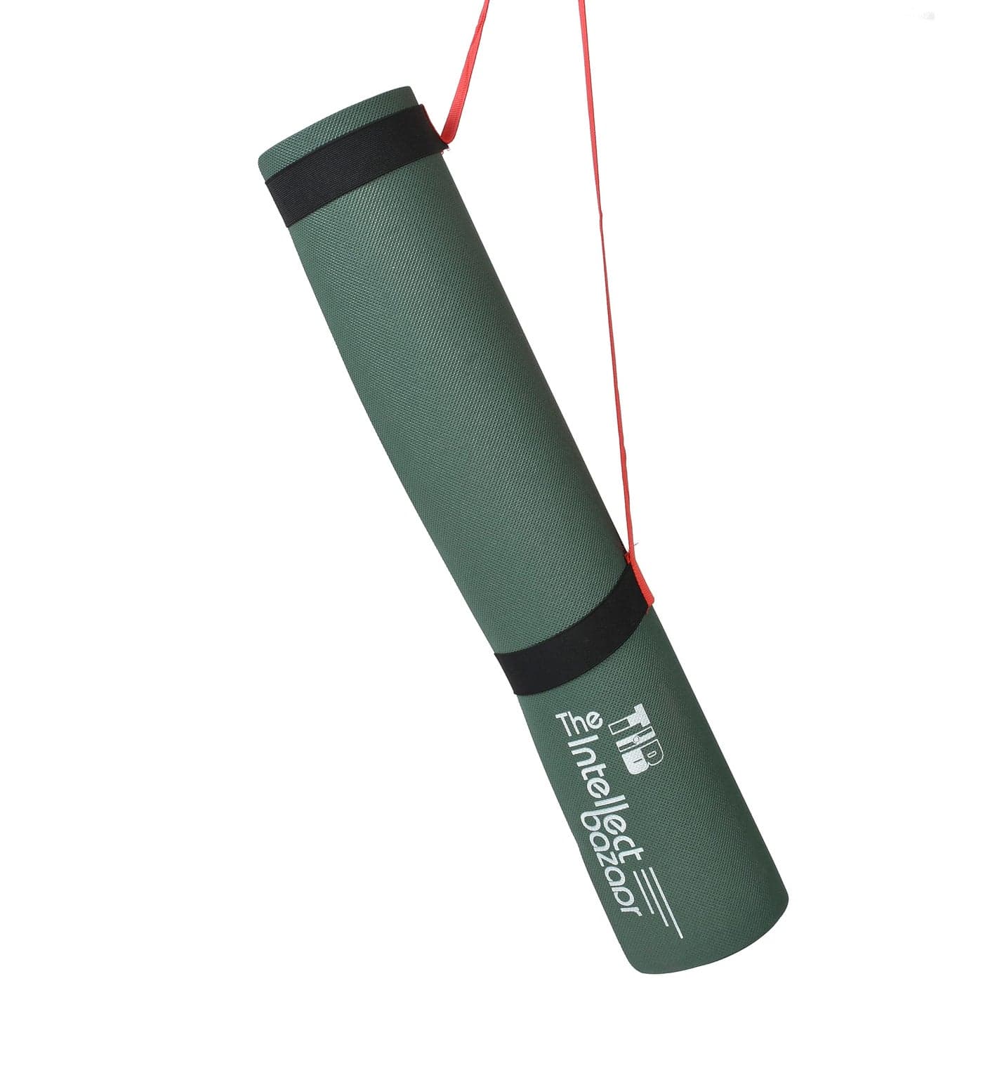 TIB Yoga Mat 4mm Anti-Skid EVA Yoga Mats for Women Yoga Mat with Strap | Anti Slip Yoga Mat for Men Exercise Mat | Yoga Mate Gym Mats for Workout At Home Yogaa Mats -Dark Green