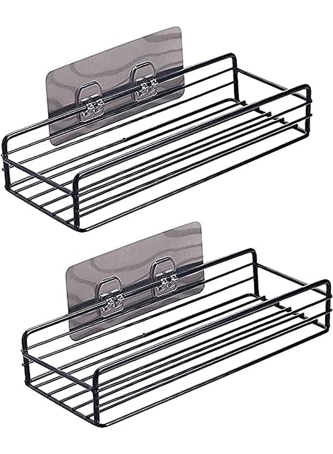 2-Pack Adhesive Shower Caddy, Wall Mount Bathroom Organizer Shelf No Drilling Rustproof Stainless Steel Shower Organizer, Cabinet Bathroom Home Organization