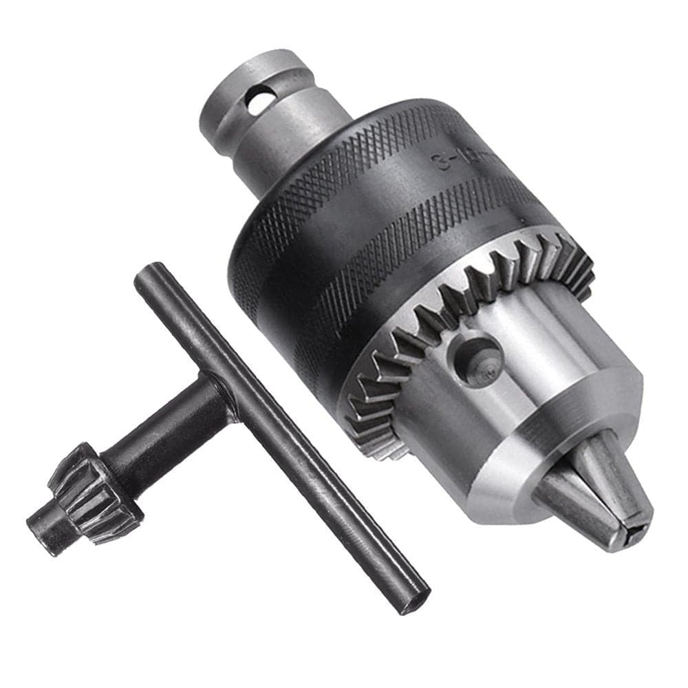 Bestgle 1220UNF Mount 1513mm Capacity Key Drill Chuck for Air Impact Wrench Converter Conversion Tool with Chuck Key and 12 inch Socket Square Female Adapter
