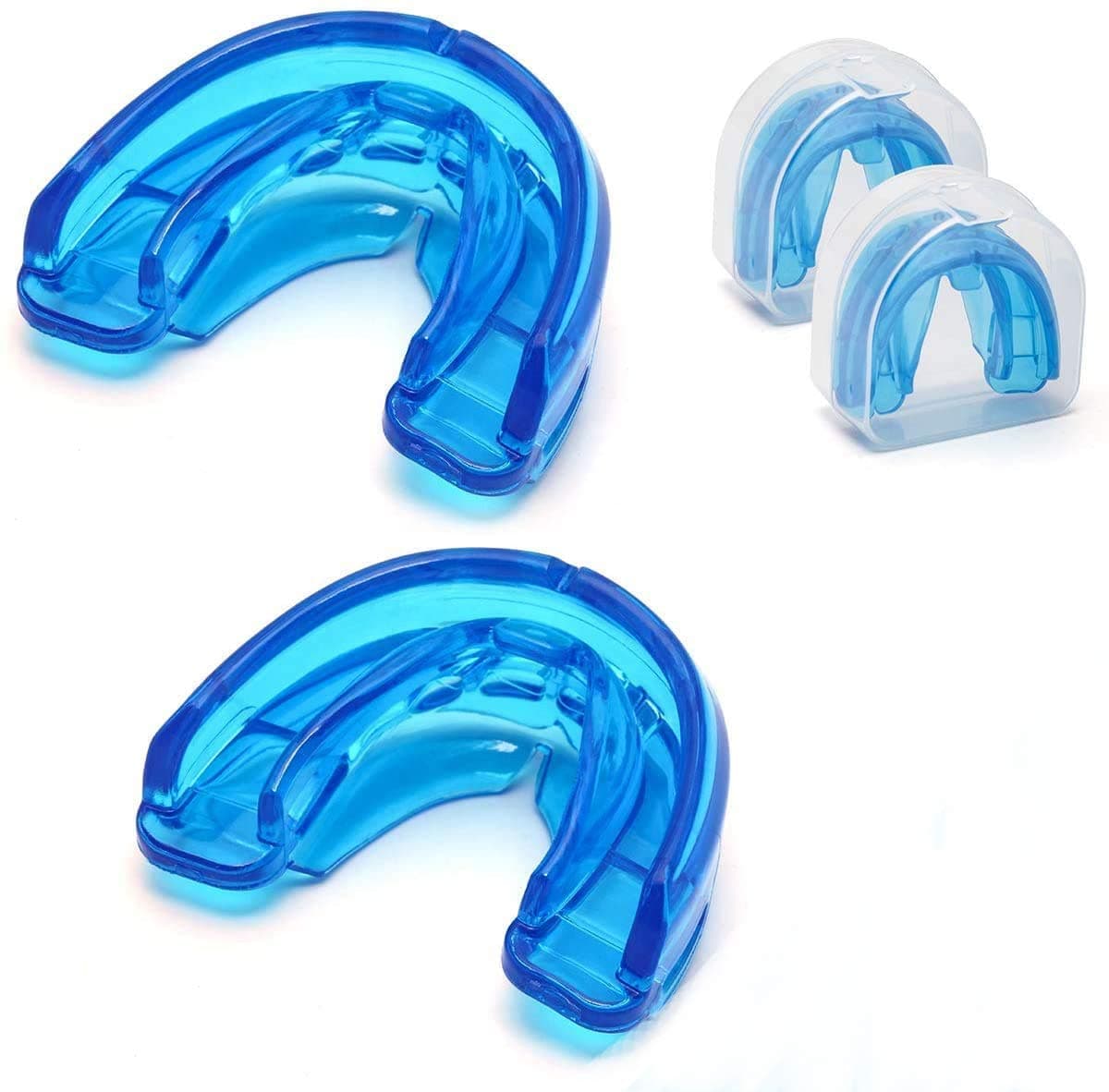 Coolrunner Double Braces Mouth Guard Sports Athletic Mouth Guards Youth Mouthguard for Upper and Lower Teeth Protection Required for Youth Teenager and Adults Blue