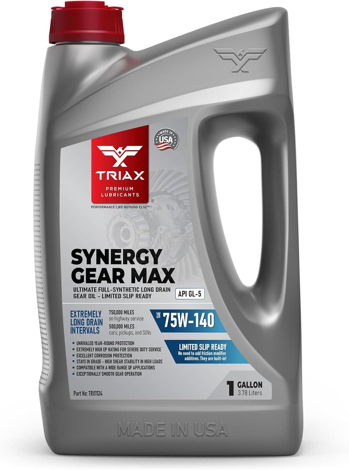 TRIAX Synergy Gear MAX 75W-140 GL-5 Synthetic Gear Oil - 1 Gallon