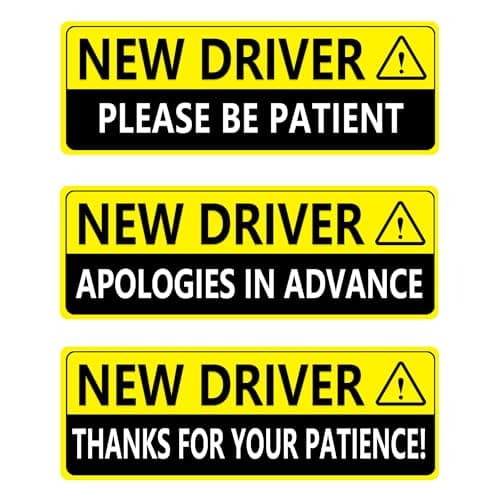 Funny Reusable New Driver Magnet for Car Please Be Patient Student Driver Magnet New Driver Teen Rookie Novice Vehicle Bumper Sticker for Men