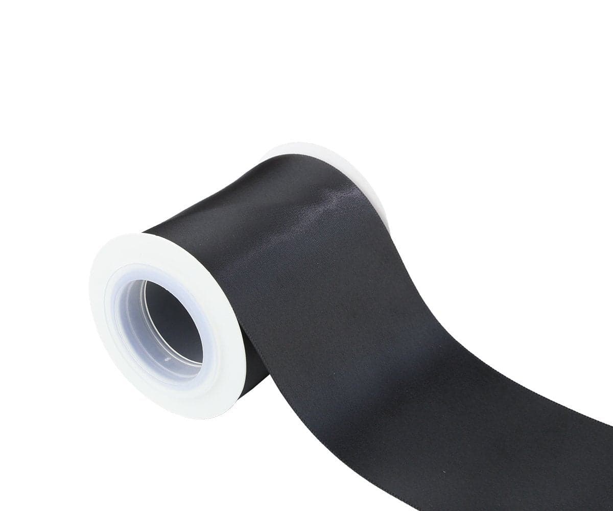 Ribbonitlux 3 Wide Double Face Satin Ribbon 5 Yards 030Black Set for Gift Wrapping Party Decor Sewing Applications Wedding and Craft