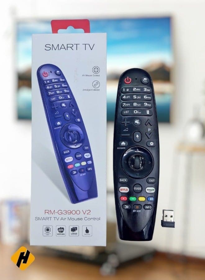 LG Smart TV Remote | Replacement Remote Control For LG Smart LCD LED TVs RM-G3900 V2 - Black