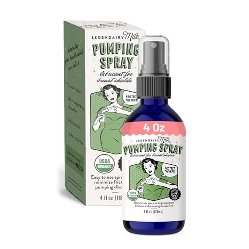 Legendairy Milk Pumping Spray 4 oz Helps Sore Nipples Clogged Ducts Organic Lubricant for Breast Shields and Flanges Vegan Breast Pump Spray Natural LanolinFree Made in USA