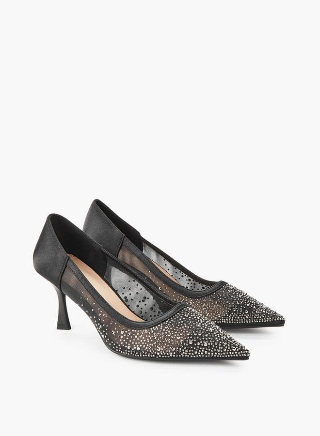 Women Embellished Flared Heel Pumps