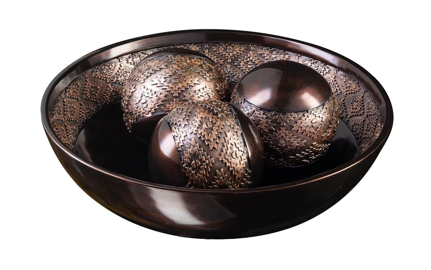 Creative Scents Dublin Brown Decorative Bowl with Orbs Set Centerpiece Table Decorations Coffee Table Decor Home Decorations for Living Room Decor Table Centerpieces for Dining Room Table