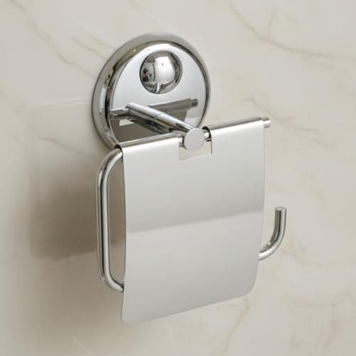 KANJAL Premium Stainless Steel Toilet Paper Holder with Cover | Wall Mounted Tissue Paper Roll Holder for Bathroom & Washroom | Rust-Proof, Heavy-Duty Toilet Roll Holder for Home & Hotels
